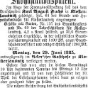 1885-05-01 Kl Zwangsversteigerung Fuchs